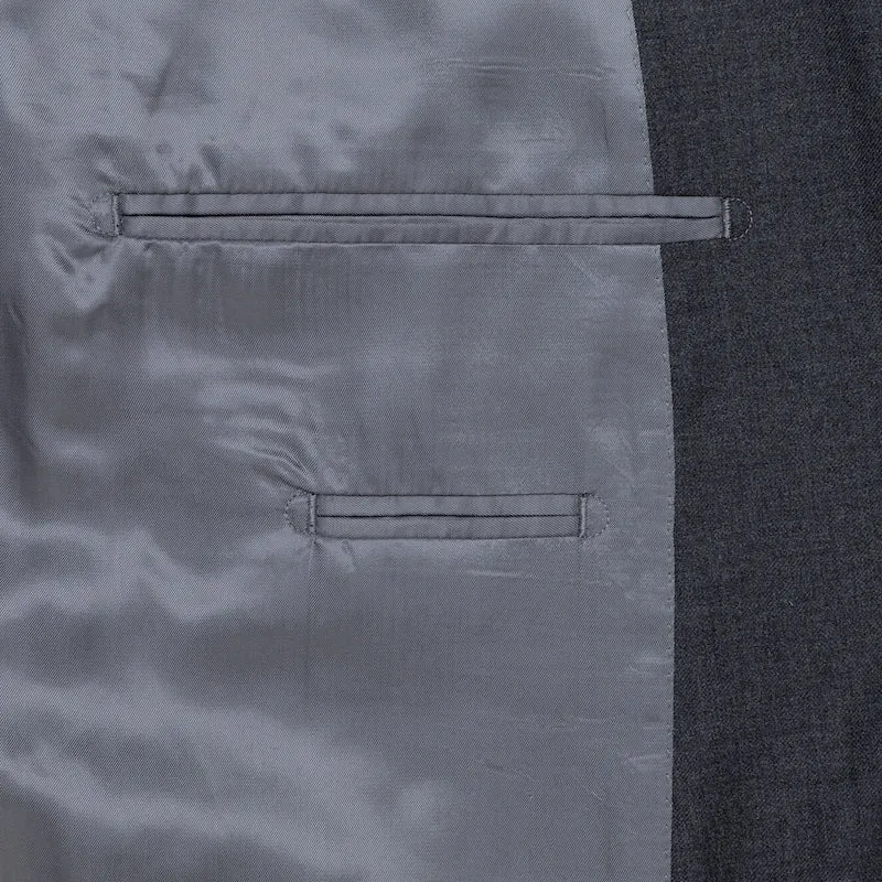 Three-Piece Dark Grey Twill Suit
