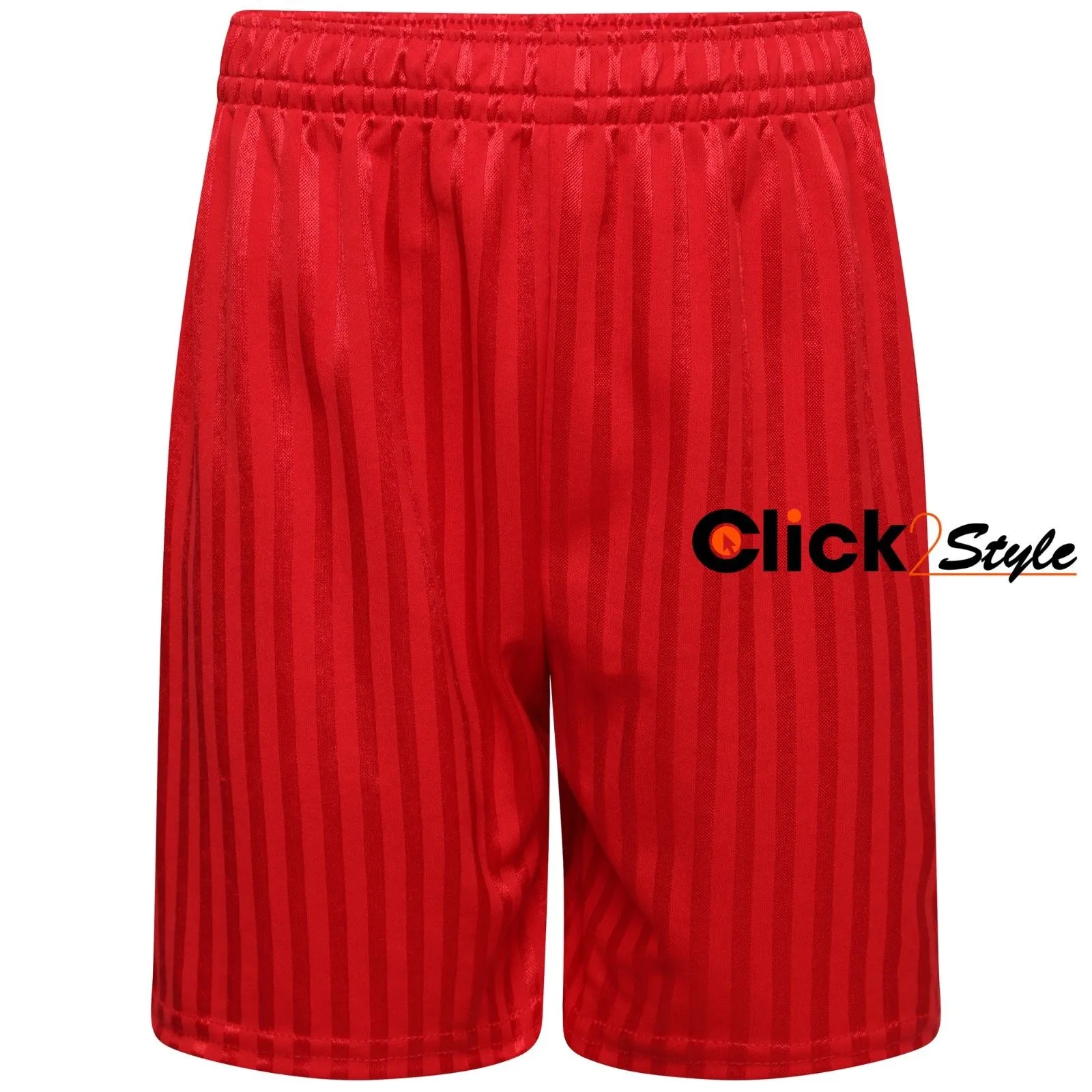 Unisex PE School Shadow Stripe Shorts Boys Girls Adult Football Gym Sports Short -Red
