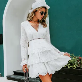 V-Neck A-Line Dress