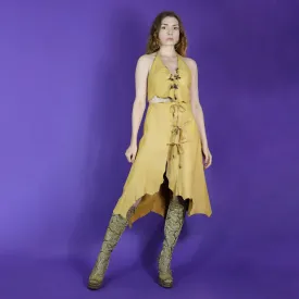 Vintage 1970s Hippie Buckskin Skirt & halterneck Top Set