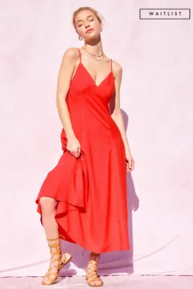 Waitlist 4/30 ♥ Britton Sleeveless Open Back Linen Maxi Dress Red