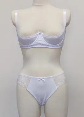 White Lace ZIGI Tanga or Thong Panties Beige Pink Size XS-2XL