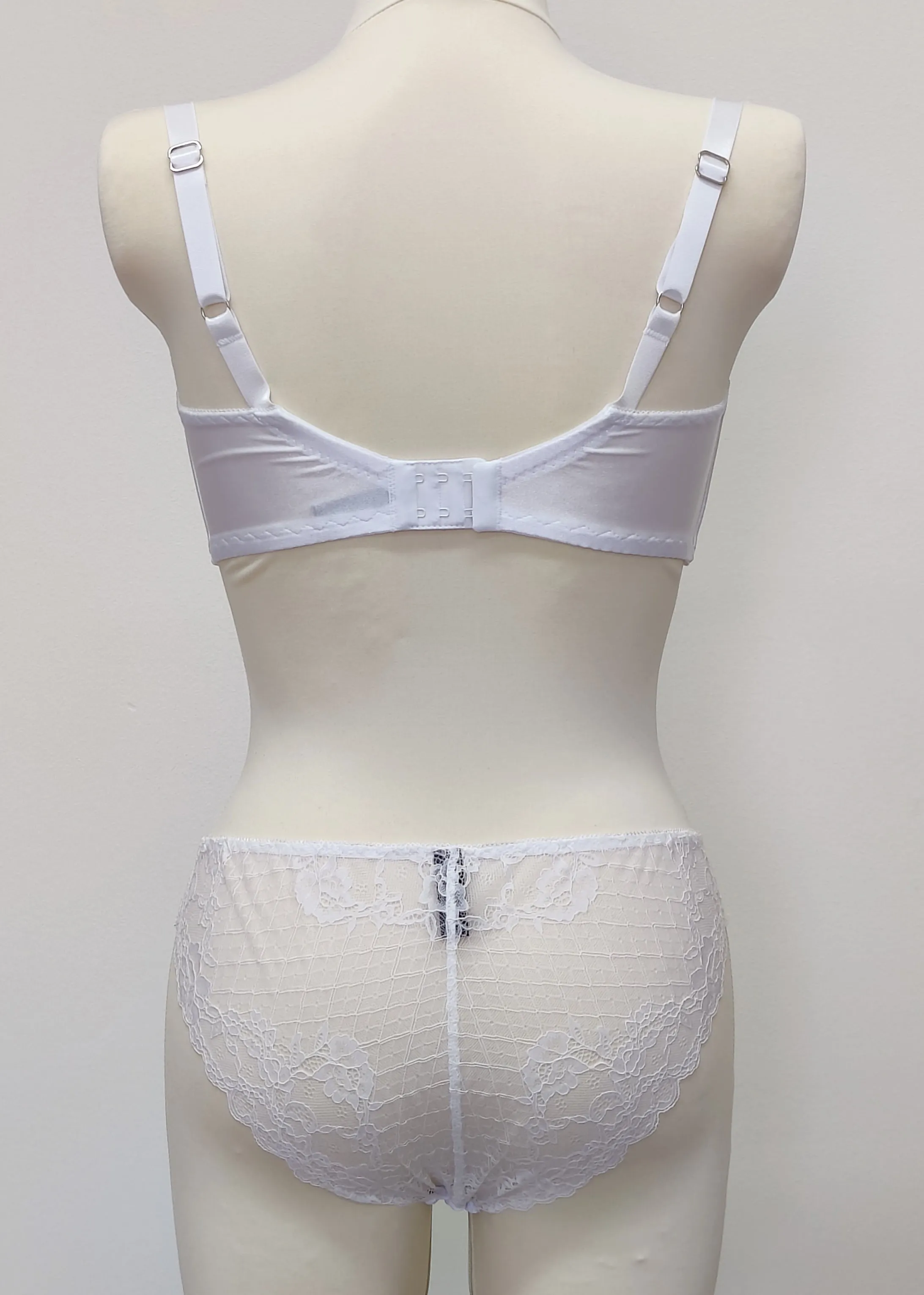 White Lace ZIGI Tanga or Thong Panties Beige Pink Size XS-2XL