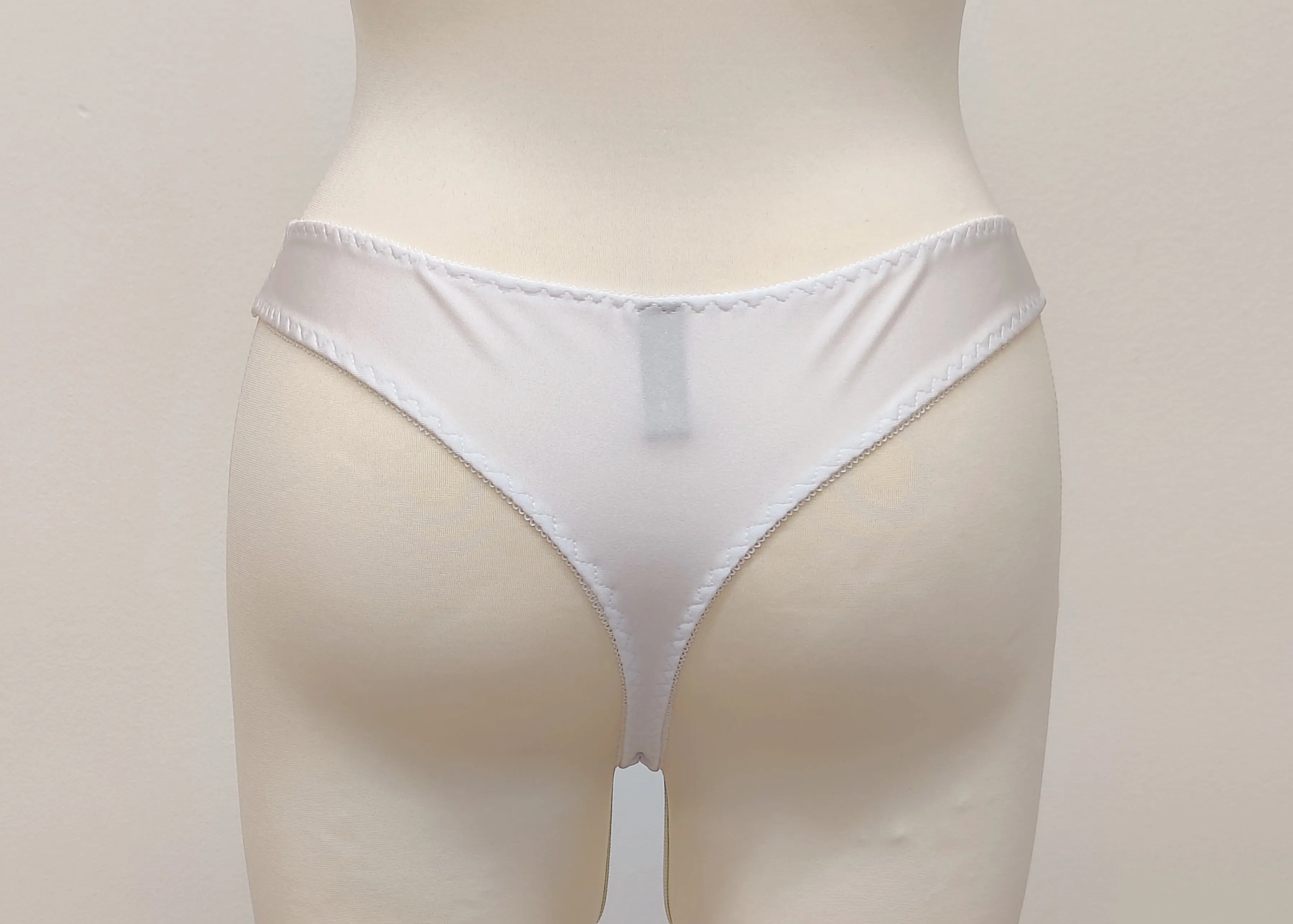 White Lace ZIGI Tanga or Thong Panties Beige Pink Size XS-2XL