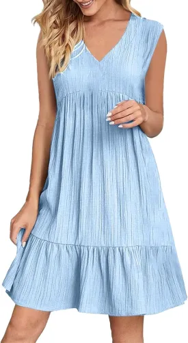 Women's Casual Dress Summer Tank Dress Sleeveless Summer Dresses for Women 2025 Elegant Classy Plus Size Dresses