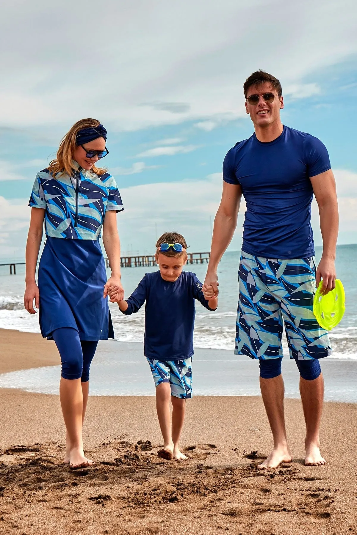 Woven Navy Half Coverage Swimsuit M2446