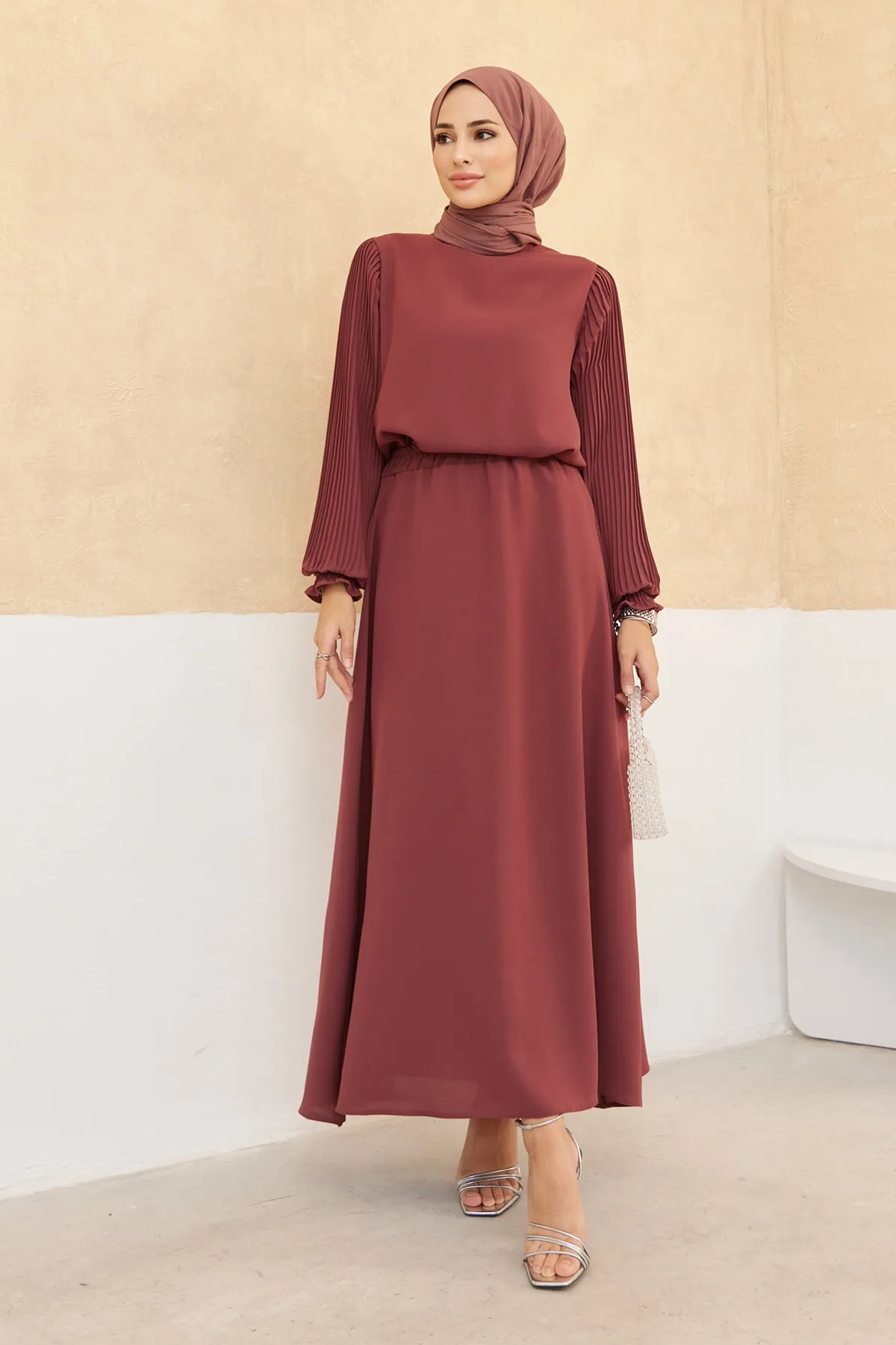 ZRF Women Sleeved Pile Skirt Tunic Set - Rose Pink - Xalapa