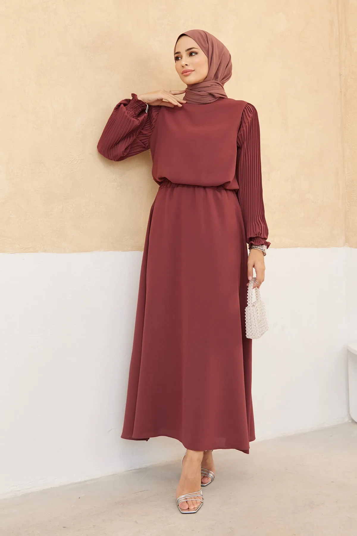 ZRF Women Sleeved Pile Skirt Tunic Set - Rose Pink - Xalapa
